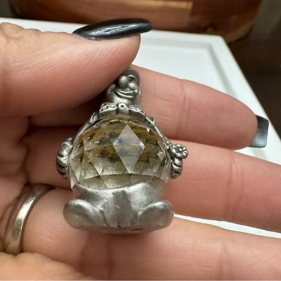 Vintage Cuteri Pewter Old Man with Crystal Belly Miniature - Picture 8 of 12